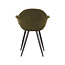 Label51 Eetkamerstoel Forli - Army green - Fluweel - Black Frame
