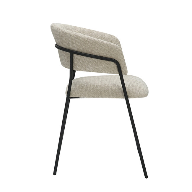 Label51 Eetkamerstoel Luuk - Naturel - Elite - Black Frame