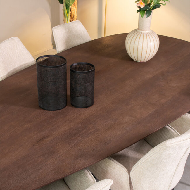 Label51 Eetkamertafel Wow - Espresso - Mangohout - 240x110 cm