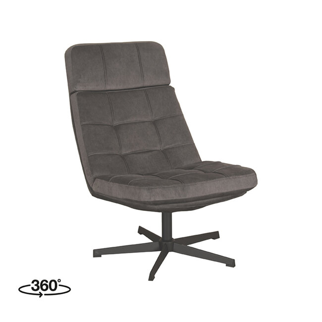 Label51 Fauteuil Alvar - Antraciet - Cosmo - Excl. Hocker