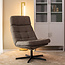 Label51 Fauteuil Alvar - Taupe - Micro Suede - Excl. Hocker