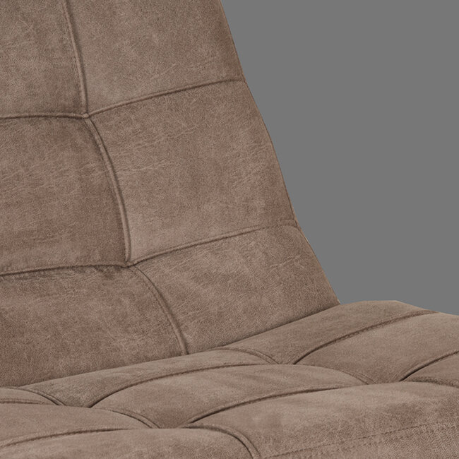 Label51 Fauteuil Alvar - Taupe - Micro Suede - Excl. Hocker