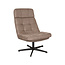 Label51 Fauteuil Alvar - Taupe - Micro Suede - Excl. Hocker
