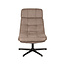 Label51 Fauteuil Alvar - Taupe - Micro Suede - Excl. Hocker