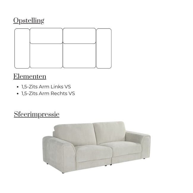 Label51 Bank Tivoli 3 zits naturel elite