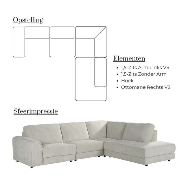 Label51 Hoekbank Tivoli Rechts naturel elite