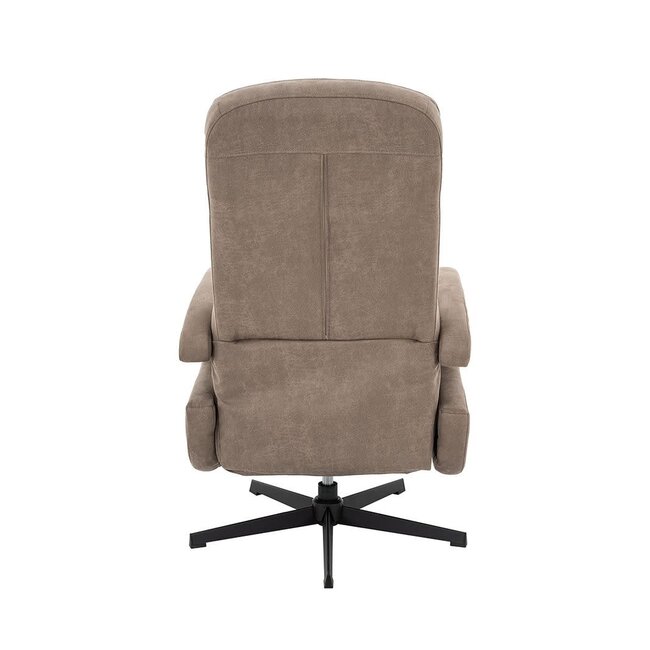 Label51 LABEL51 Relaxfauteuil Esbjerg Taupe Micro Suede – Luxe Manuele Relaxstoel