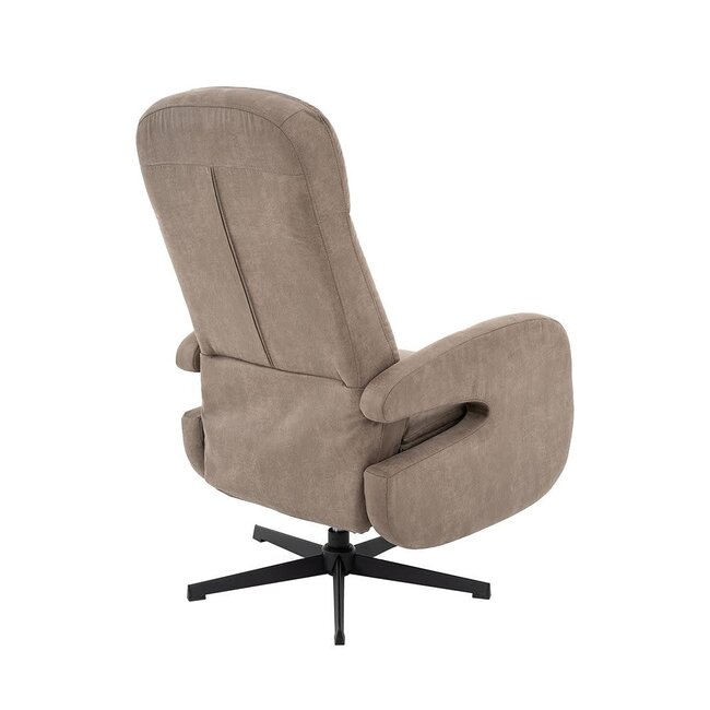 Label51 LABEL51 Relaxfauteuil Esbjerg Taupe Micro Suede – Luxe Manuele Relaxstoel