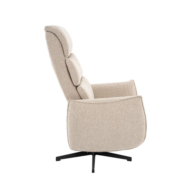 Label51 LABEL51 Elektrische Relaxfauteuil Goteborg Naturel Royal Bouclé – Luxe Draaibare Relaxstoel