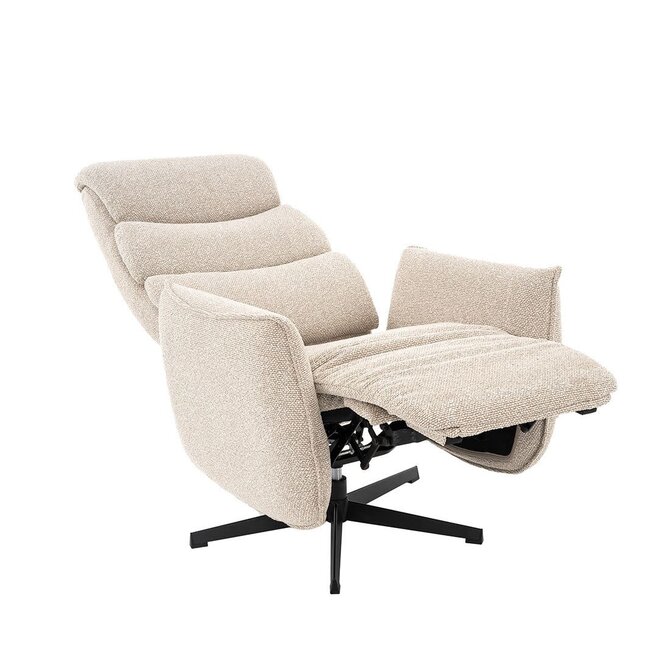 Label51 LABEL51 Elektrische Relaxfauteuil Goteborg Naturel Royal Bouclé – Luxe Draaibare Relaxstoel