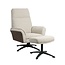 Label51 Relaxfauteuil Zenza + Hocker Naturel Royal Boucle | Walnoot Eiken