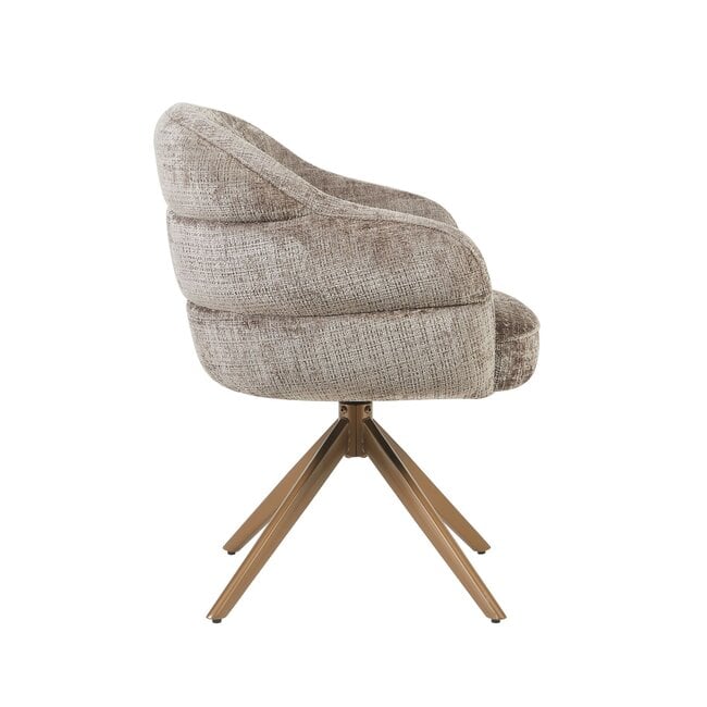 Starfurn Eetkamerstoel Bella | Clay | Poot Bronze | Met armleuning