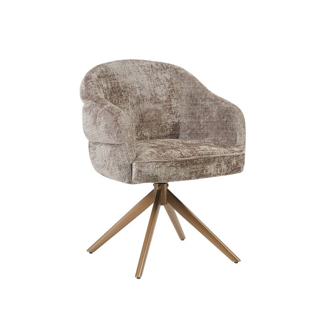 Starfurn Eetkamerstoel Bella | Clay | Poot Bronze | Met armleuning