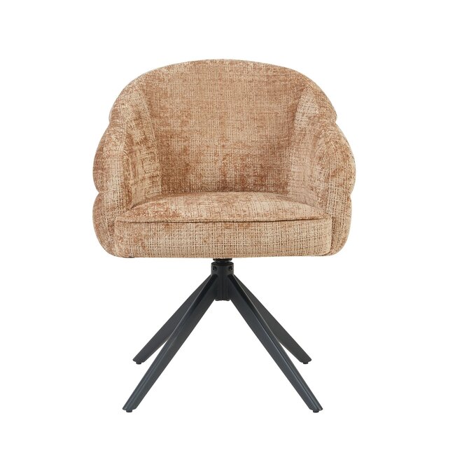 Starfurn Eetkamerstoel Bella | Cinnamon | Poot Black | Met armleuning