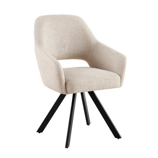 Benoa Eetkamerstoel Emilie alpine 02 Bouclé beige