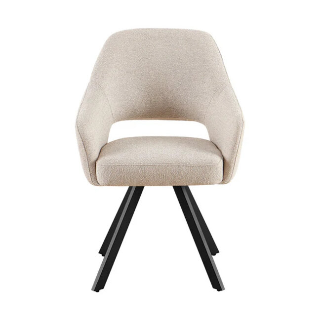 Benoa Eetkamerstoel Emilie alpine 02 Bouclé beige