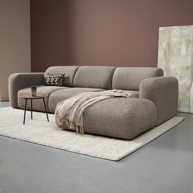 Pepp Hoekbank SOUL met chaise longue rechts in Sole 27