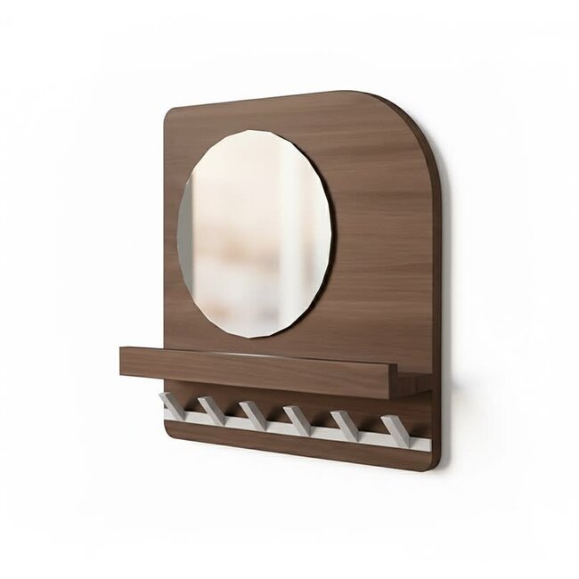 Nijwie Curaçao kapstok 45 met spiegel en 6 haken - Welcome Home Collection