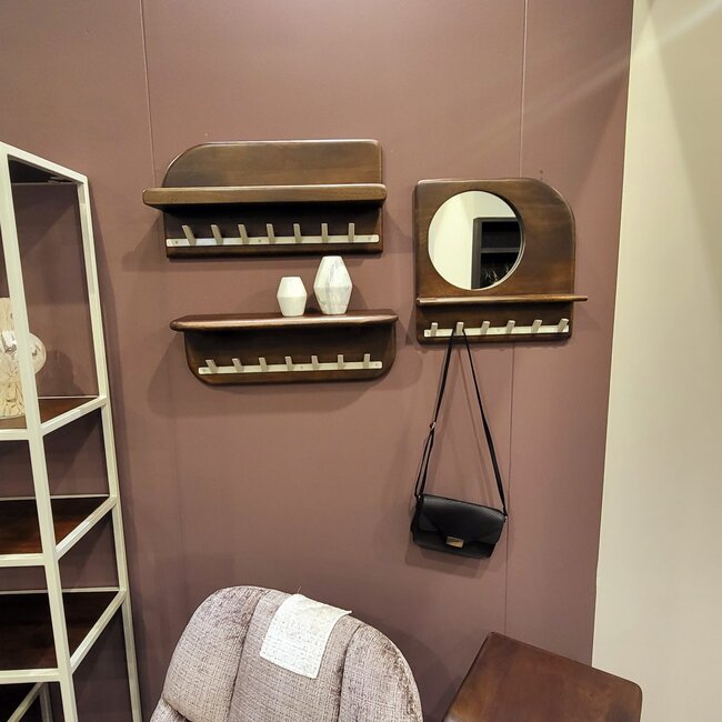 Nijwie Bonaire kapstok 60 met plankje en 7 haken - Welcome Home Collection