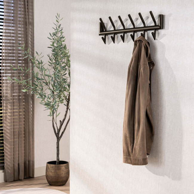 WoonStijl Kapstok Tubo 2x6 haken bruin