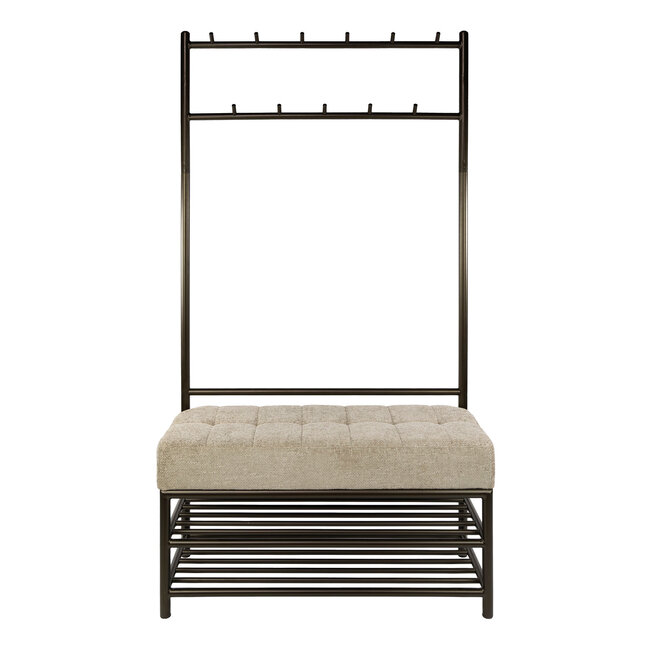 WoonStijl Garderobebank Luno 6+5 haken bruin