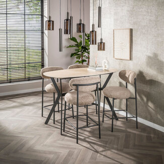 WoonStijl Bartafel Romano deens ovaal 140cm