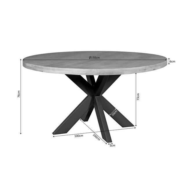 Starfurn Eetkamertafel Denver | Rond | Mangohout | 120 cm