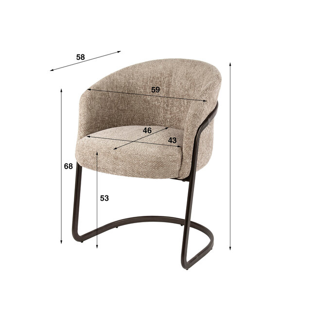 WoonStijl Armstoel Sway Hoven Zand