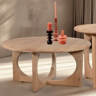 MySons Salontafel Zodiac Ø 80 cm Acacia Groovy Natural