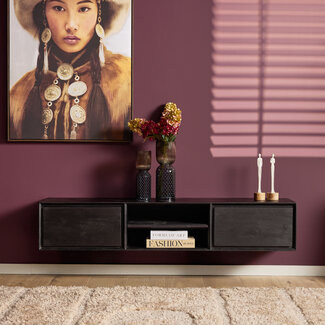 Starfurn Zwevend tv meubel Ambiance Black | 160 cm