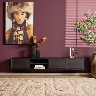 Starfurn Zwevend tv meubel Ambiance Black | 200 cm