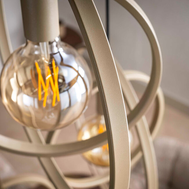 WoonStijl Hanglamp 3L Turn around getrapt beige