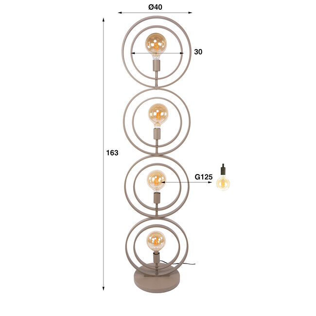 WoonStijl Vloerlamp Turn Around 4-lichts beige