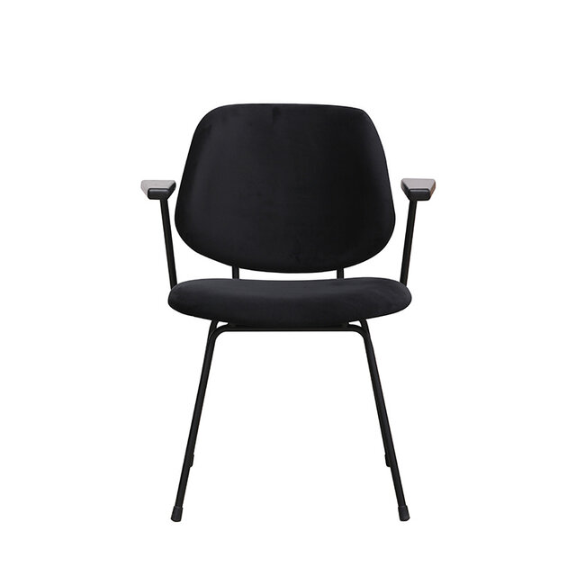 Label51 Eetkamerstoel Gastron - Zwart - Fluweel
