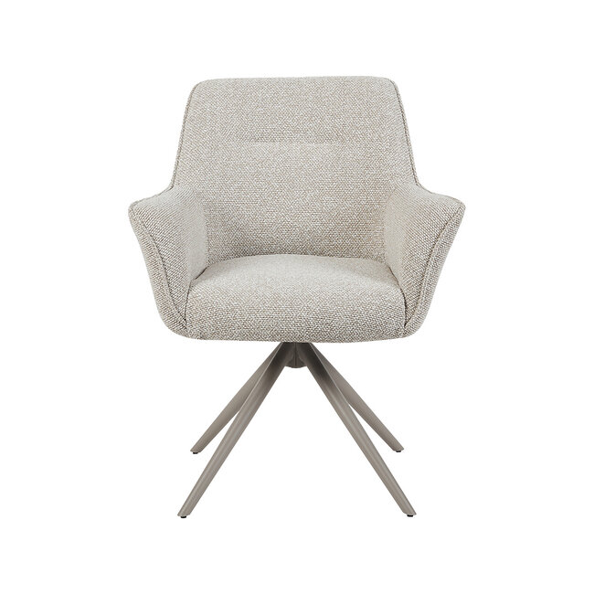 Label51 Eetkamerstoel Kimora - Naturel - Royal Boucle - Taupe onderstel