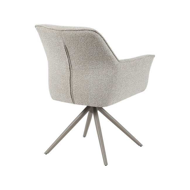 Label51 Eetkamerstoel Kimora - Naturel - Royal Boucle - Taupe onderstel