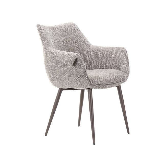 Label51 Eetkamerstoel Mirai - Mushroom - Royal Boucle - Brons onderstel