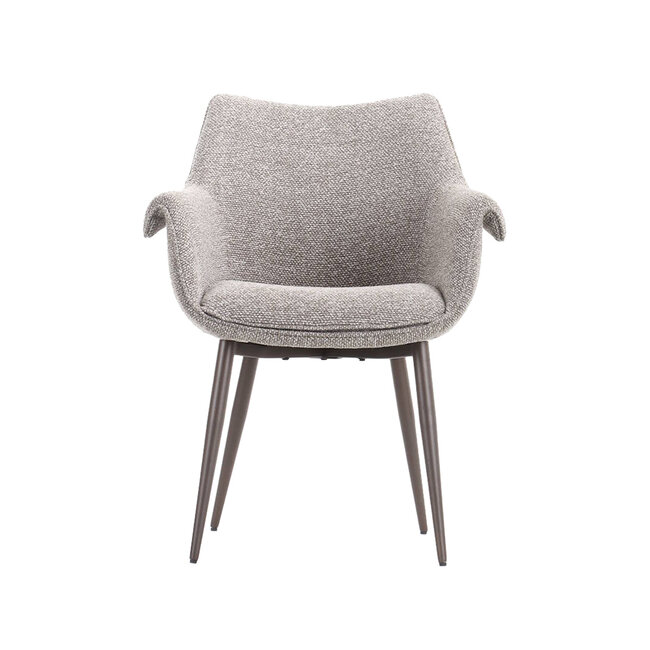 Label51 Eetkamerstoel Mirai - Mushroom - Royal Boucle - Brons onderstel