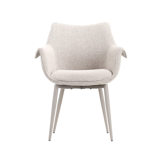 Label51 Eetkamerstoel Mirai - Naturel - Royal Boucle - Taupe metaal