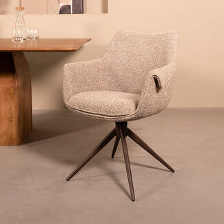 Label51 Eetkamerstoel Narumi - Mushroom - Royal Boucle - Brons