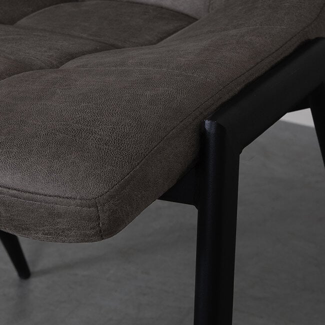 Label51 Eetkamerstoel Noor - Antraciet - Micro Suede