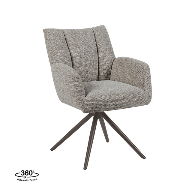 Label51 Eetkamerstoel Padua - Mushroom - Royal Boucle - Brons metaal