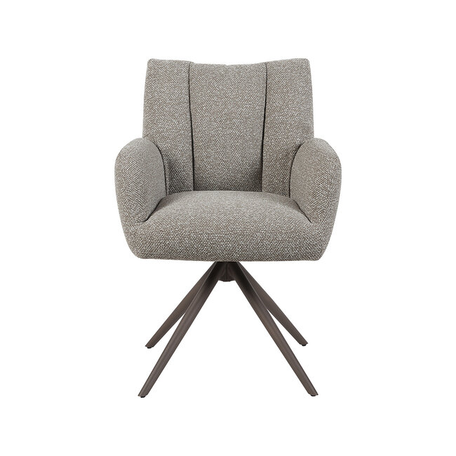 Label51 Eetkamerstoel Padua - Mushroom - Royal Boucle - Brons metaal