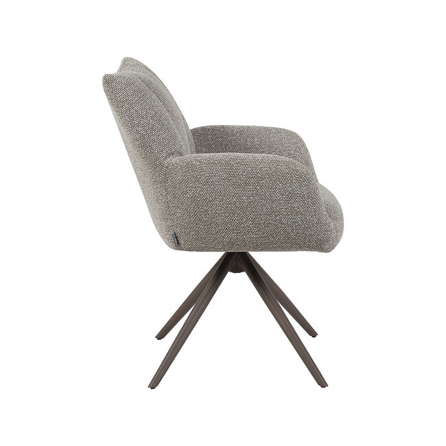 Label51 Eetkamerstoel Padua - Mushroom - Royal Boucle - Brons metaal