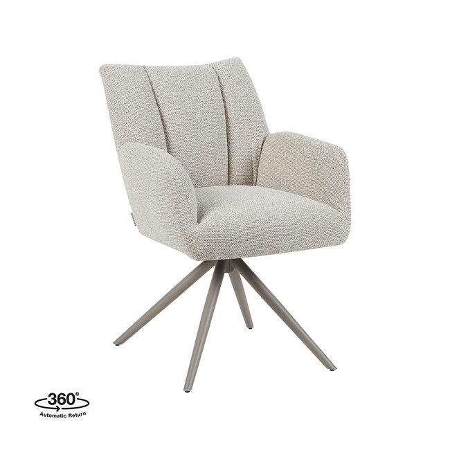 Label51 Eetkamerstoel Padua - Naturel - Royal Boucle - Taupe