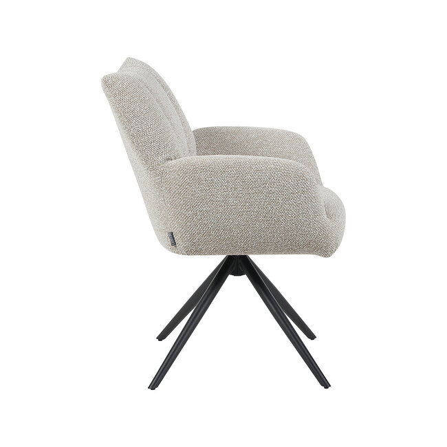 Label51 Eetkamerstoel Padua - Naturel - Royal Boucle - Zwart onderstel