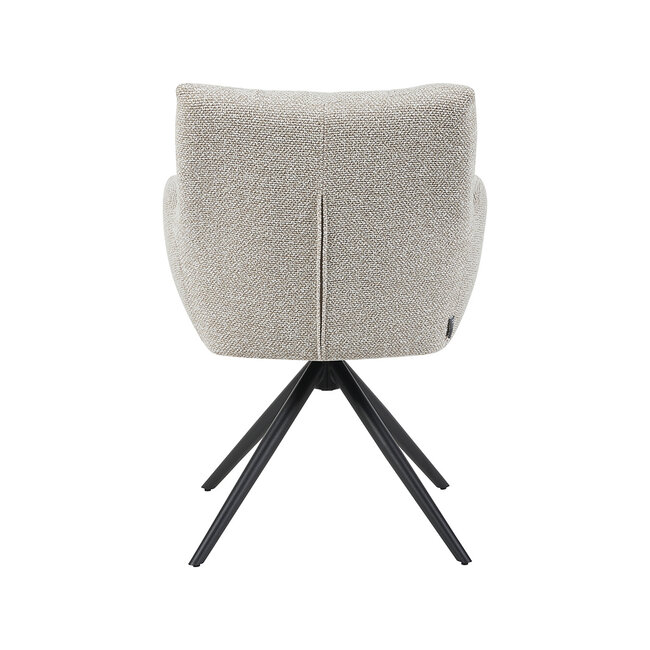 Label51 Eetkamerstoel Padua - Naturel - Royal Boucle - Zwart onderstel