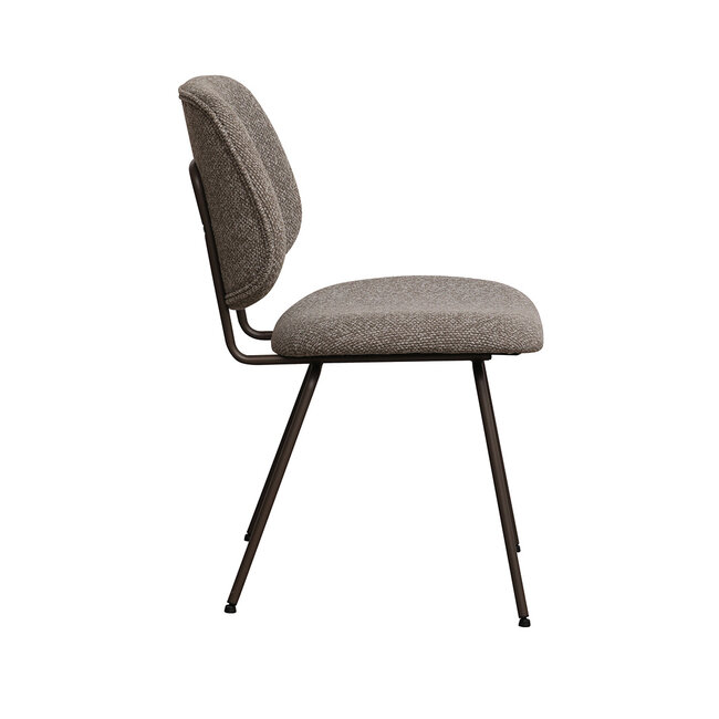 Label51 Eetkamerstoel Ravenna - Mushroom - Royal Boucle - Brons metaal