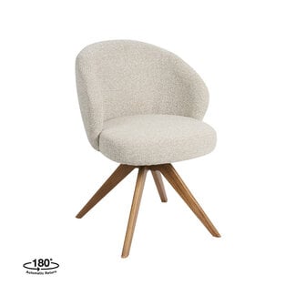 Label51 Eetkamerstoel Sabi - Naturel - Royal Boucle - Naturel Houten Frame