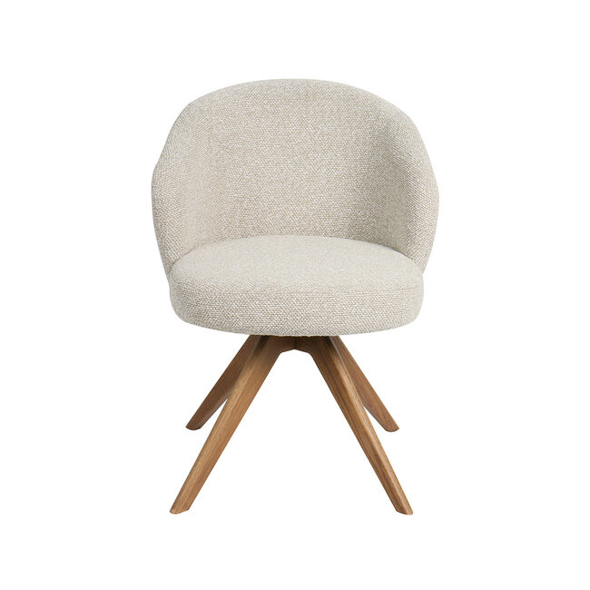 Label51 Eetkamerstoel Sabi - Naturel - Royal Boucle - Naturel Houten Frame